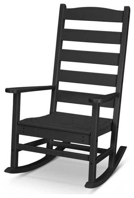 Polywood Shaker Porch Rocking Chair, Black Rocking Chairs For Porch