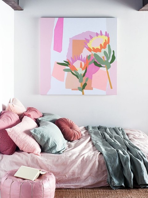 Styled art shoot eclectic-bedroom