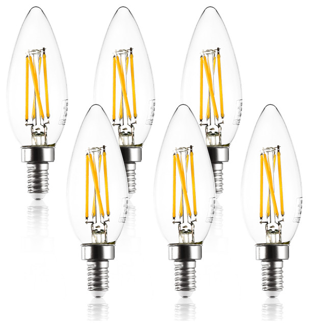 Set of 6, Eve C32 Clear LED Filament Light Bulbs - Modern - Led Bulbs - by  Light Society | Houzz
