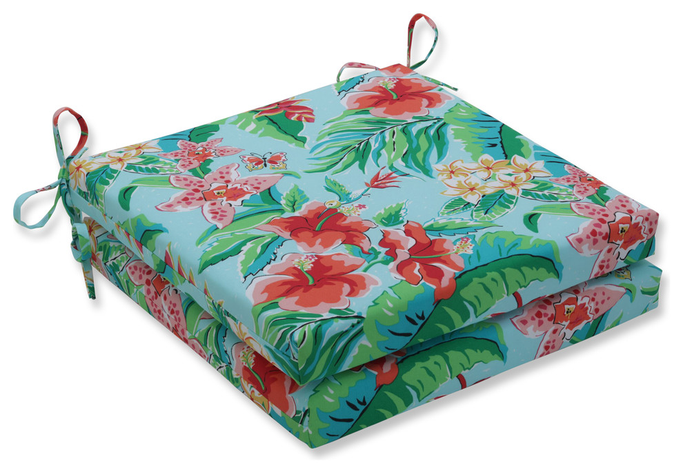 Outdoor/Indoor Tropical Paradise Squared Corners Seat Cushion 20x20x3