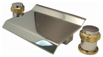 Kingston Brass Roman Tub Faucet, Polished Chrome/Polished Brass