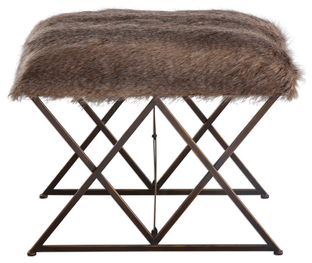 Brannen Plush Small Bench Contemporary Vanity Stools And