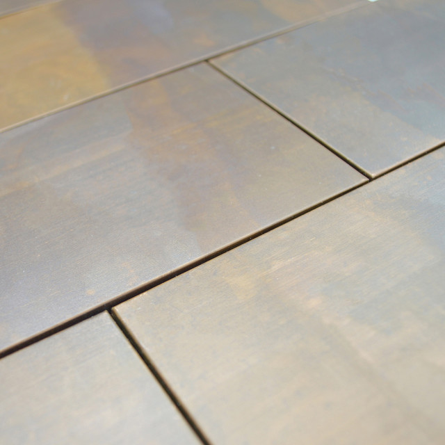 Eden Mosaic Tile Large Brick Antique Copper Mosaic Tile Transitional