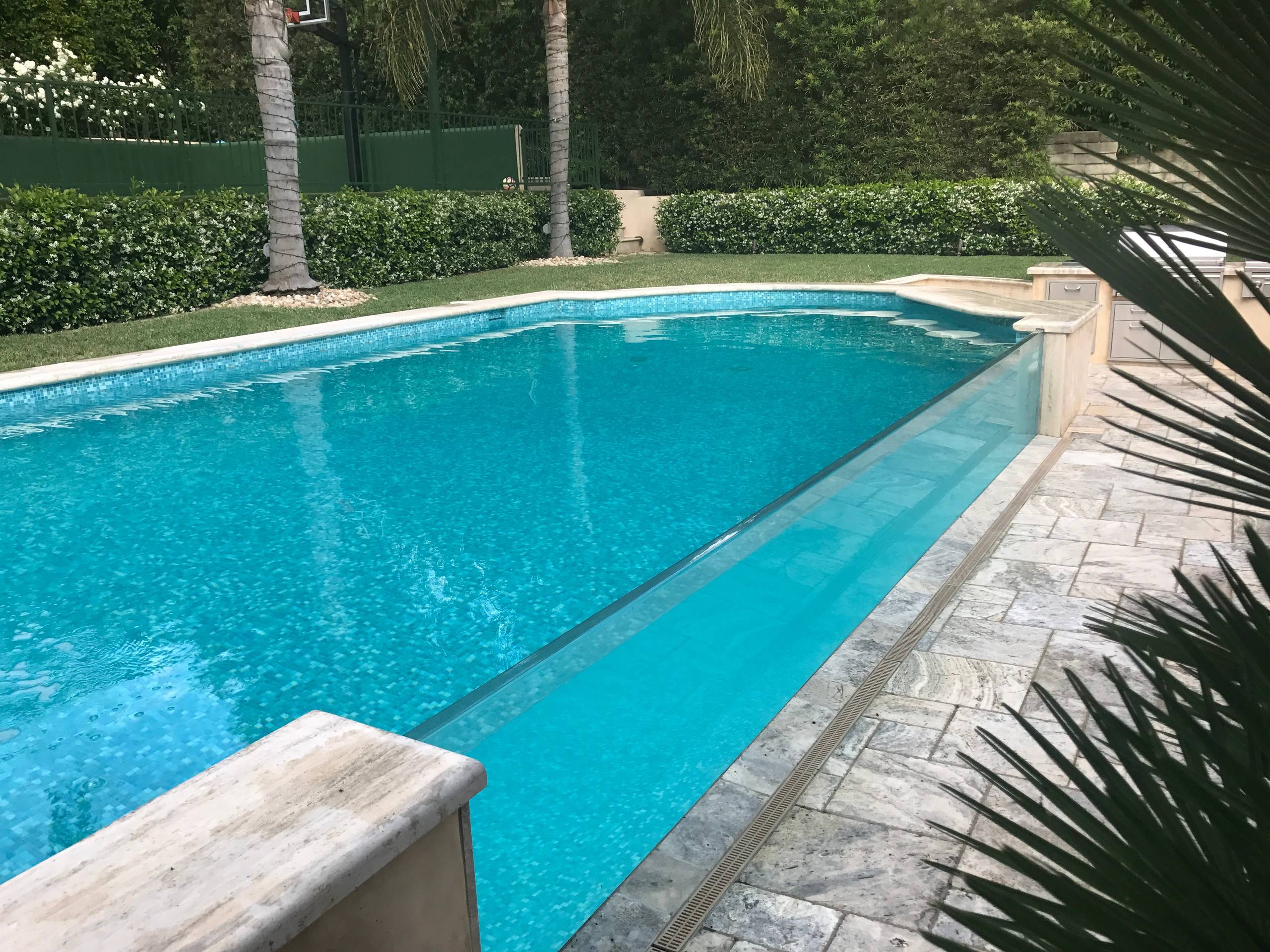 Bel Air Tile Swimming Pool with Acrylic Wall to see into pool