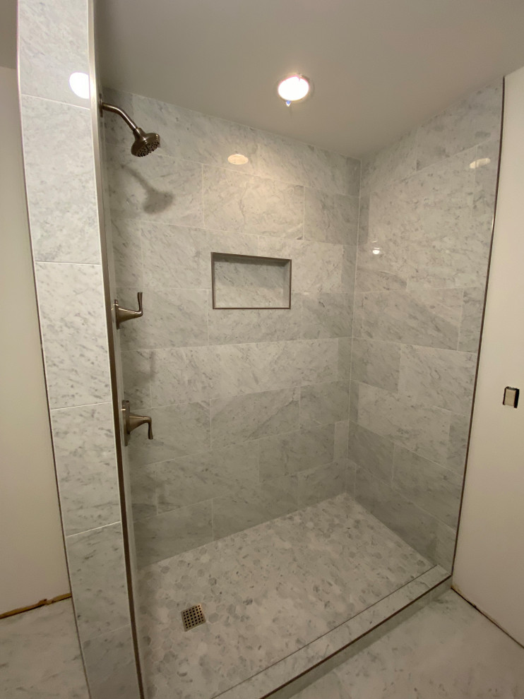 Carrara Bianco Marble Shower