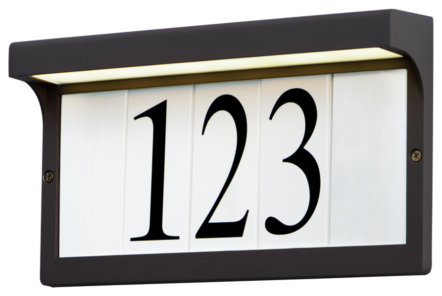 Address Light Frame in Bronze - Transitional - House ...