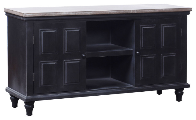 Summit Media Cabinet Black Wooden 2 Textured Door 2 Shelf Media Cabinet ...