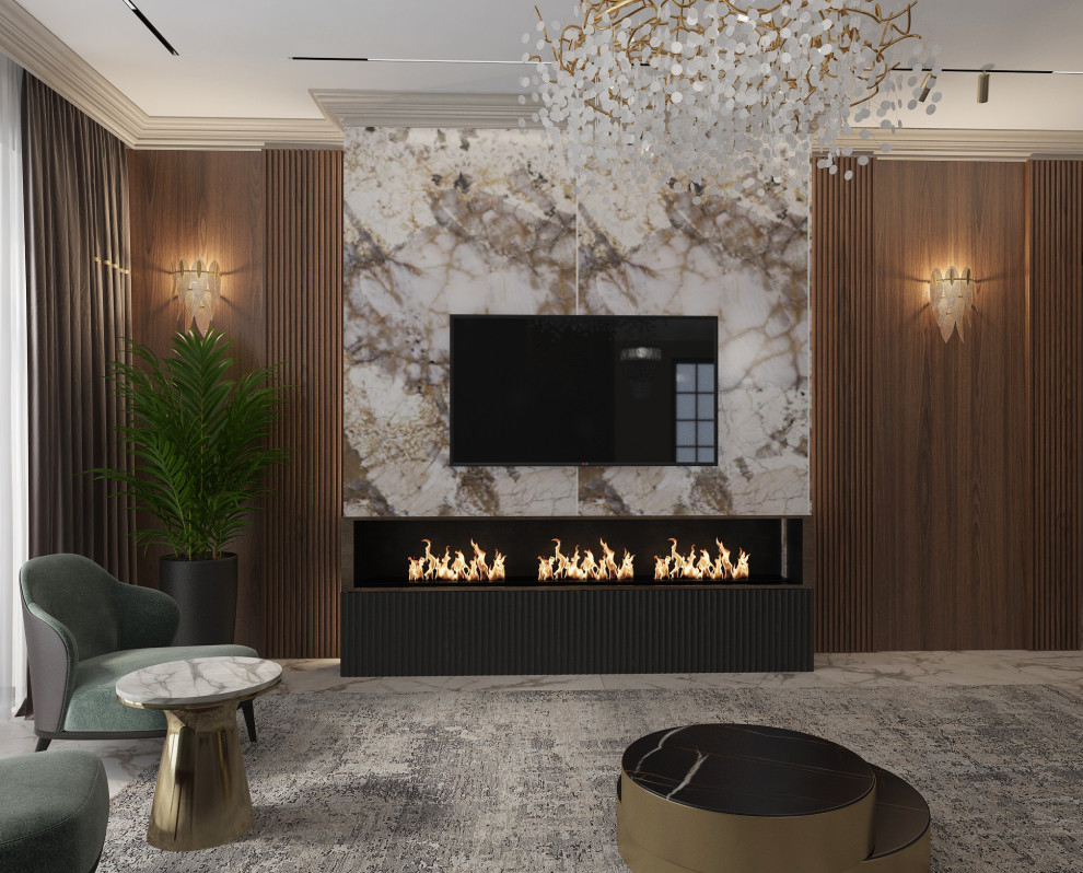 Дизайн-проект  1 этажа в загородном доме