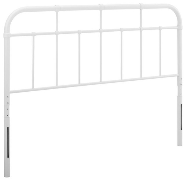 Modway Alessia Modern Farmhouse King Metal Spindle Headboard in White