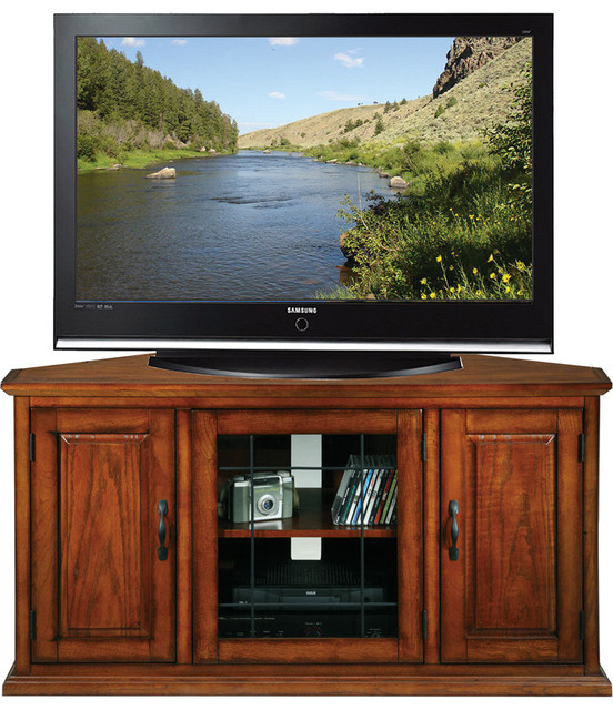 Leaded Glass 50 Corner Tv Stand Traditional Entertainment Leaded Glass 50 Corner Tv Stand Traditional Entertainment Centers And Stands By Ladder