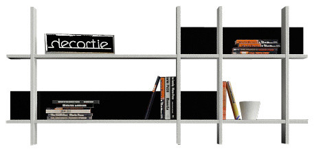 BEADS BOOKCASE / WALL SHELF, White - Black