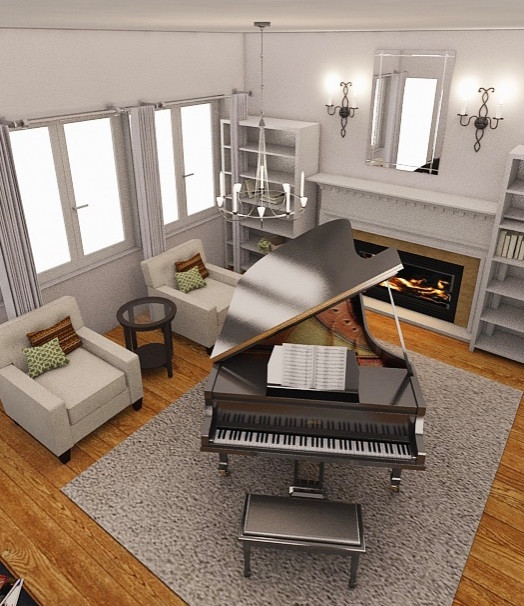 Decor & Design home pryect. office, entryway, wine closet, and piano room