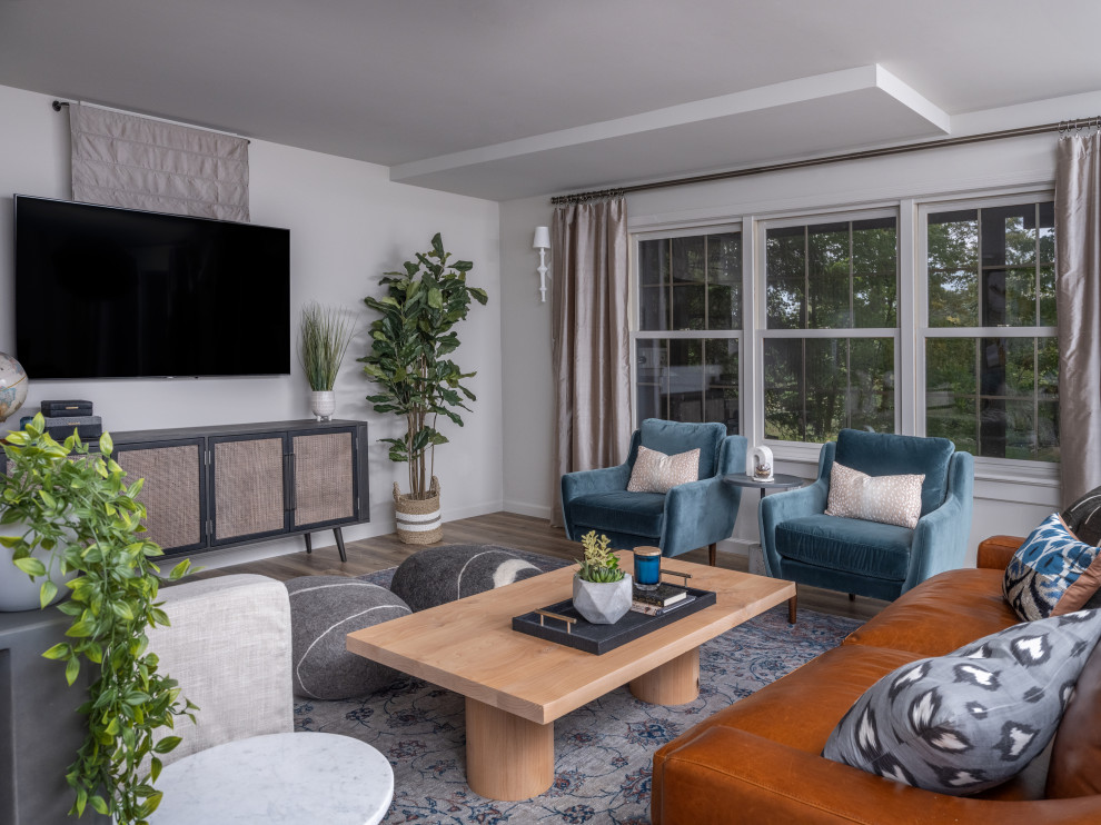 Inspiration for a transitional family room remodel in San Francisco