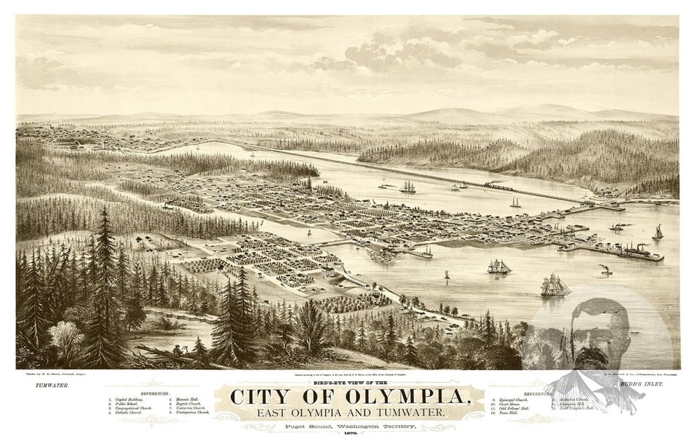 Old Map of Gardiner & Pittston Maine 1878, Vintage Map Art Print, 12