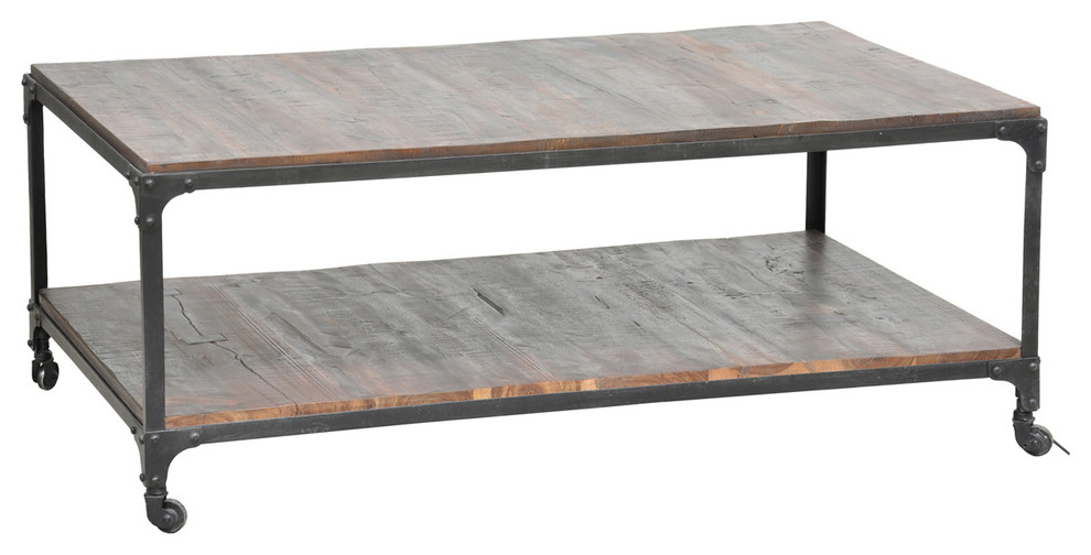 Larry Reclaimed Wood and Iron Coffee Table