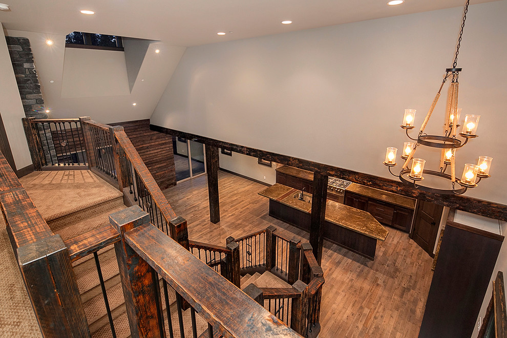 Hallway - rustic hallway idea in Seattle