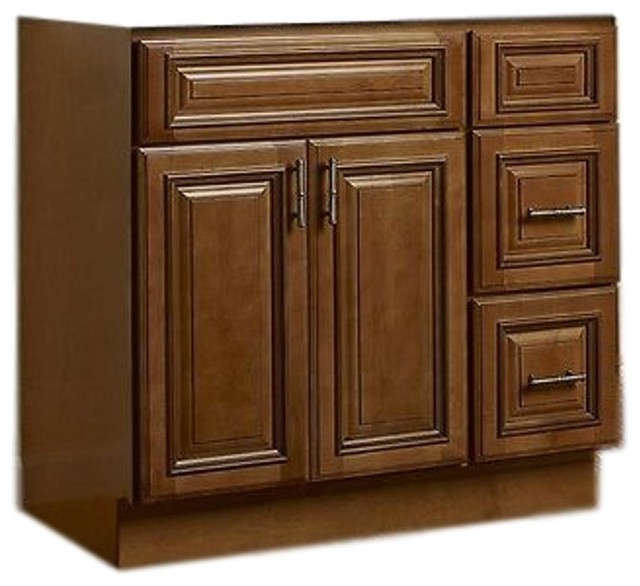 Jsi Kingston 42 Maple Vanity Cabinet Base With 2 Doors And Right Jsi Kingston 42 Maple Vanity Cabinet Base With 2 Doors And Right Hand Drawers