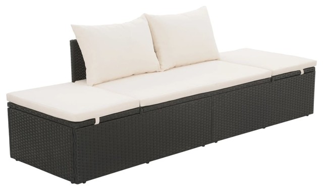Vidaxl Outdoor Lounge Bed Poly Rattan, Outdoor Wicker Lounge Sofa Bed
