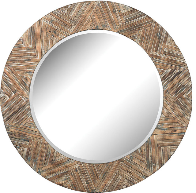 Large Round Wicker Mirror 51 10162
