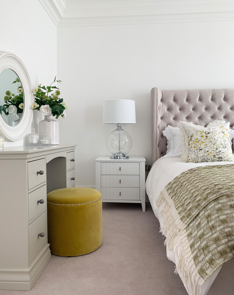 Example of a transitional bedroom design in Gloucestershire