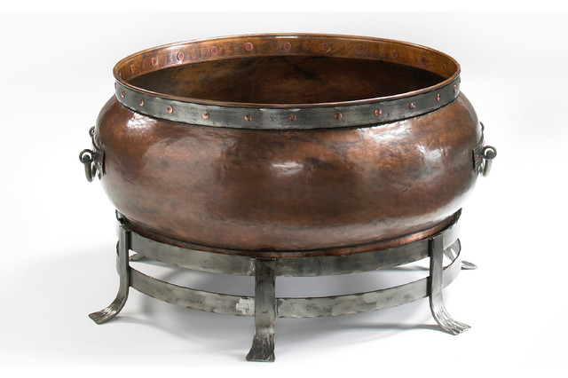 Handcrafted Blackstone Fire Pit 100 Copper Bowl Iron Accents