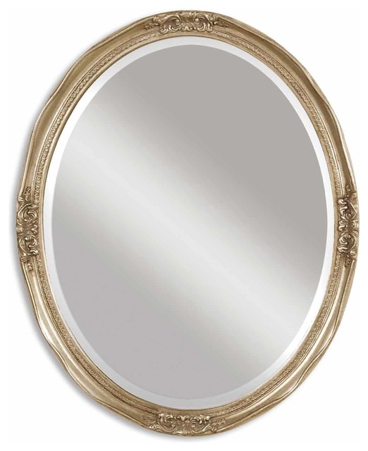 Uttermost 08565 B Newport Antiqued Silver Oval Mirror