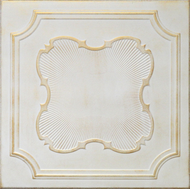 Glue Up White Decorative Ceiling Tiles R32W White Accent Gold Sale 