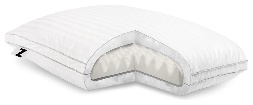 Z Convolution Gelled Microfiber With Convoluted Memory Foam Pillow, King
