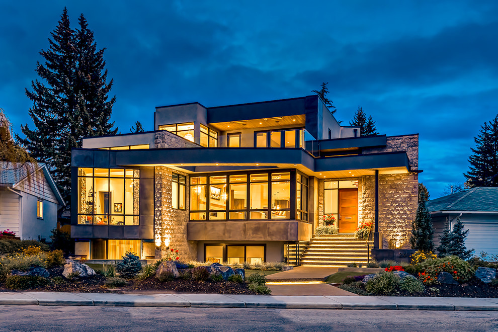 Example of a trendy home design design in Calgary