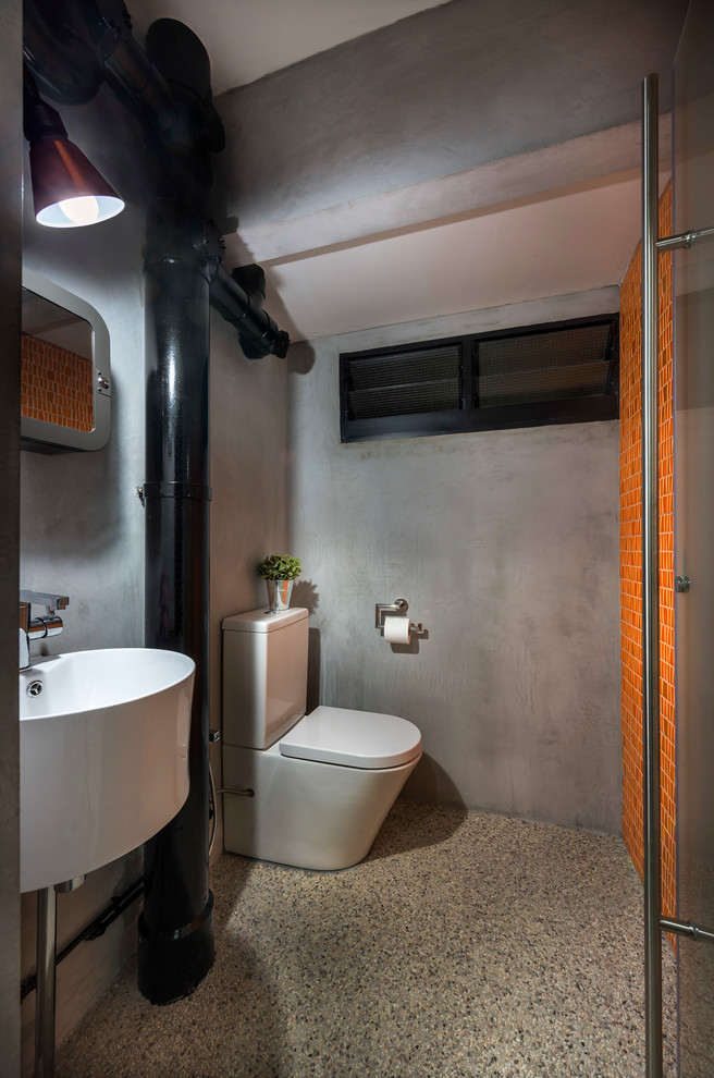 Industrial bathroom in Singapore.