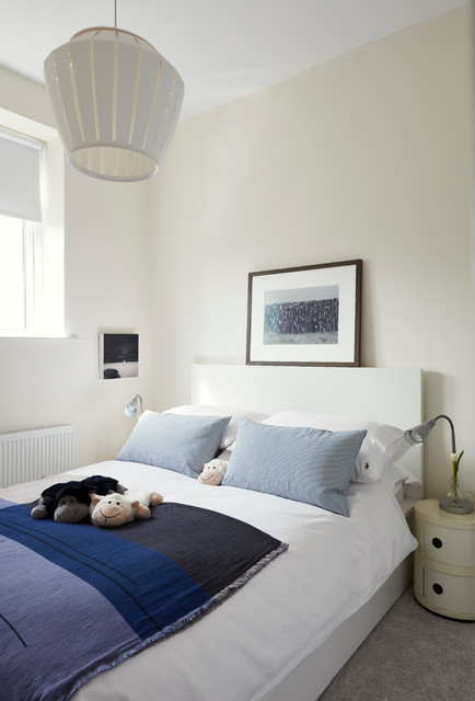 Calm, blue and white Master Bedroom scandinavian-bedroom