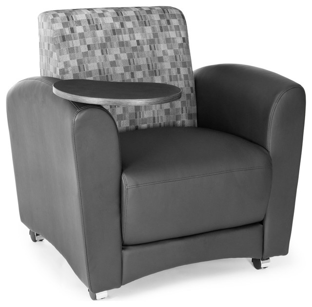 Interplay Lounge Chair With Tablet Nickel and Tungsten