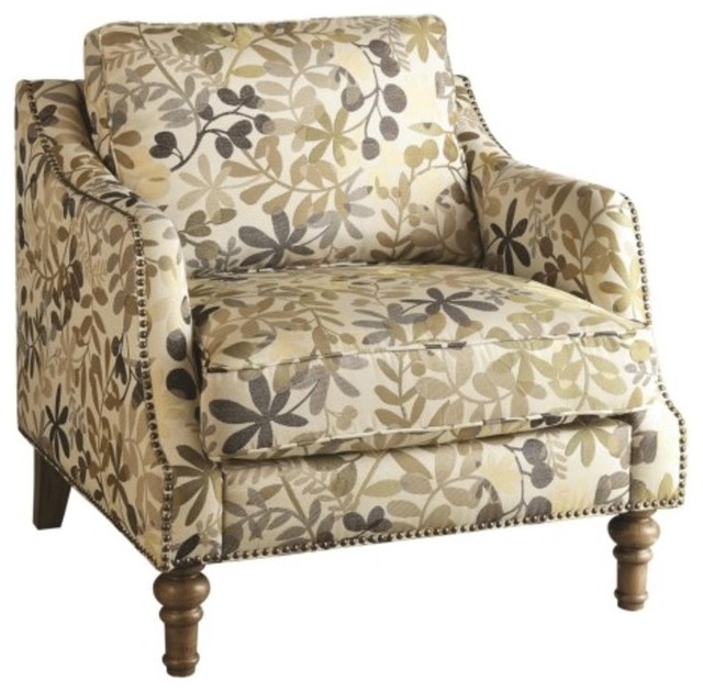 Leaf Pattern Armchair | leaf pattern accent arm chair with exposed wood legs Leaf Pattern Armchair | leaf pattern accent arm chair with exposed wood legs