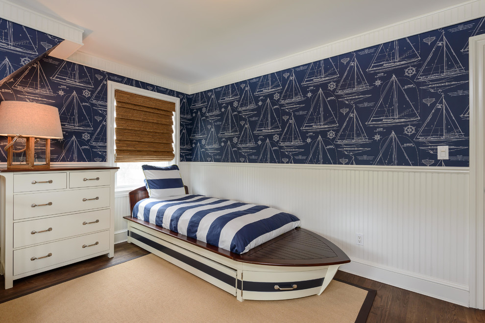 This is an example of a beach style kids' room in New York.