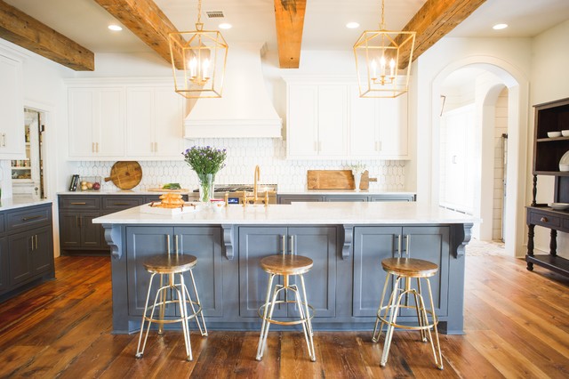 Painted Brick With Southern Charm Transitional Kitchen