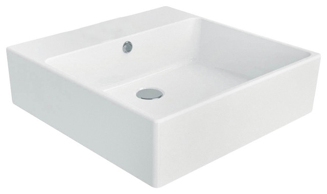 Simple 50A ADA Wall Mounted/Vessel Bathroom Sink in Ceramic White 19.7 ...