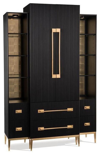 Jr Stunning Brass Cabinet Contemporary China Cabinets And