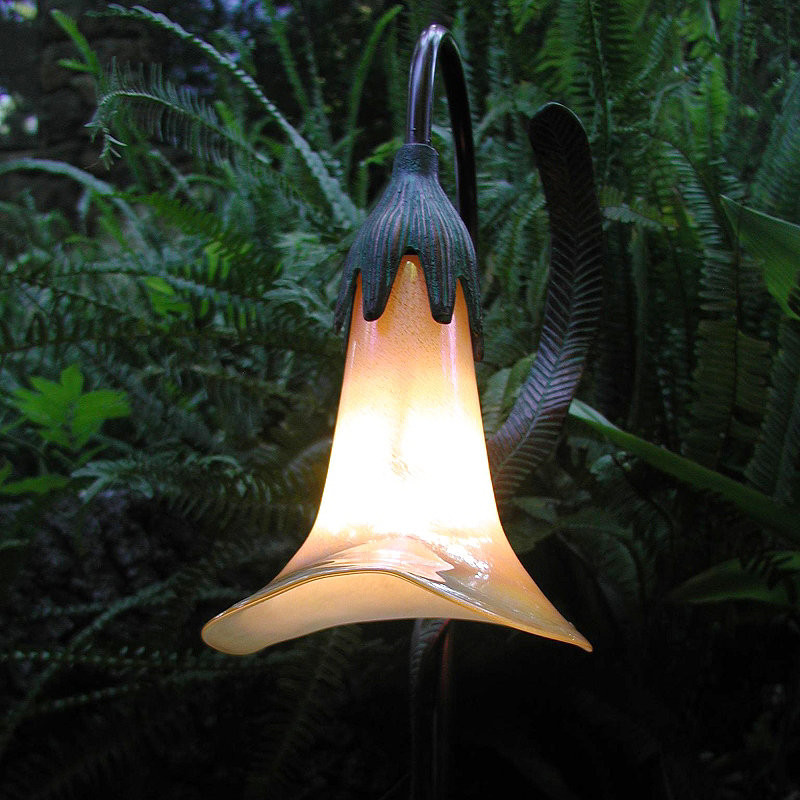 Metallic Glass Burmese Calla Lily Garden Light