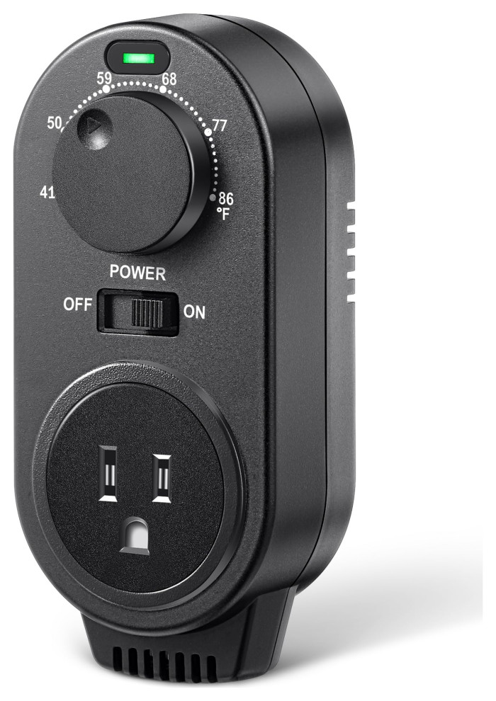 Adjustable Thermostat, Plug in Heating and Cooling Thermostat