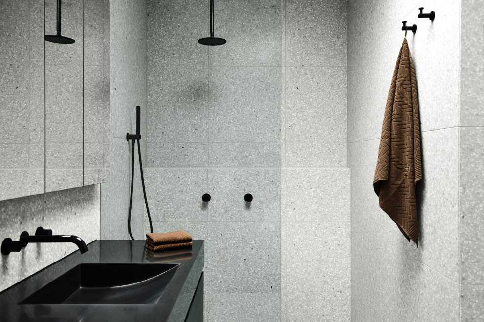 Design ideas for a contemporary bathroom in Melbourne.