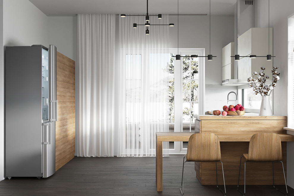 3d-визуализация кухни+обеденной зоны