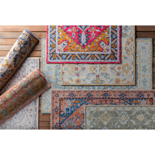 Surya Panipat PNP-2303 9'x12' Rug, Dark Green/Sea Foam/Khaki/Tan/Ice ...