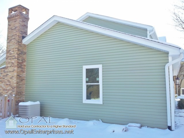 Light Green Vinyl Siding & Windows in Naperville - Traditional - Exterior - Chicago - by Opal
