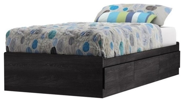 South S Fynn Twin Mates Bed With 3, Oak Twin Platform Bed With Storage