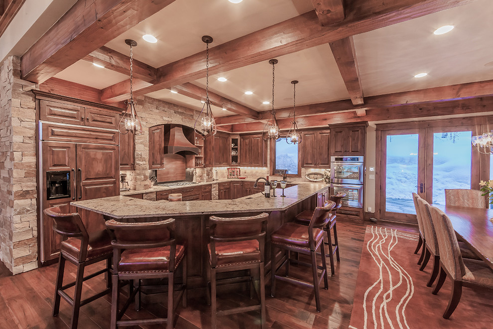 Inspiration for a rustic kitchen remodel in Denver