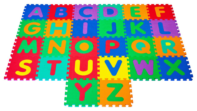 Interlocking Foam Tile Play Mat with Letters by Hey! Play!