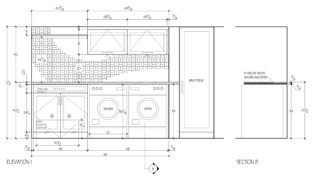 A New Laundry Room for Storage and Function interior-elevation