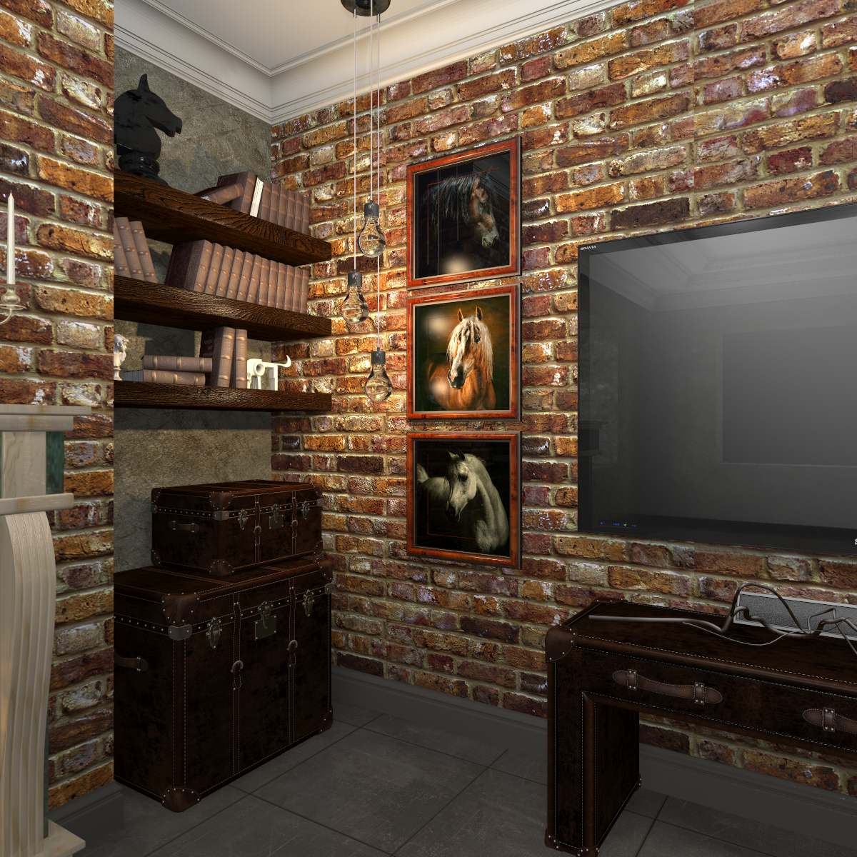 визуализация "Гостиная - студия"