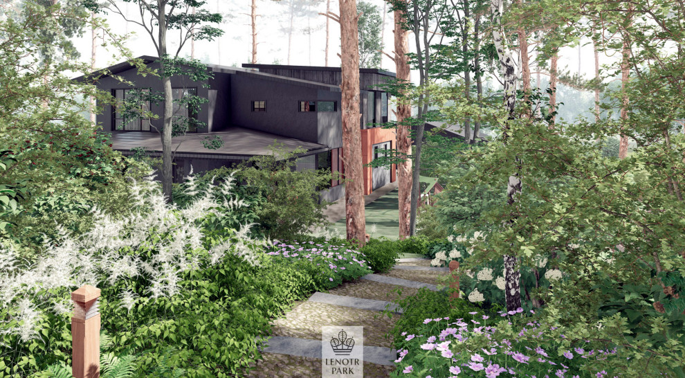 Сад на склоне в КП Подмосковные просторы