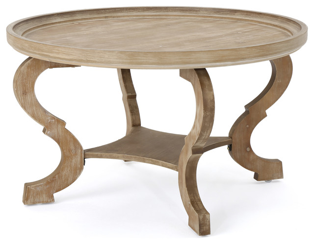 Alteri Finished Faux Wood Circular Coffee Table Mediterranean Alteri Finished Faux Wood Circular Coffee Table